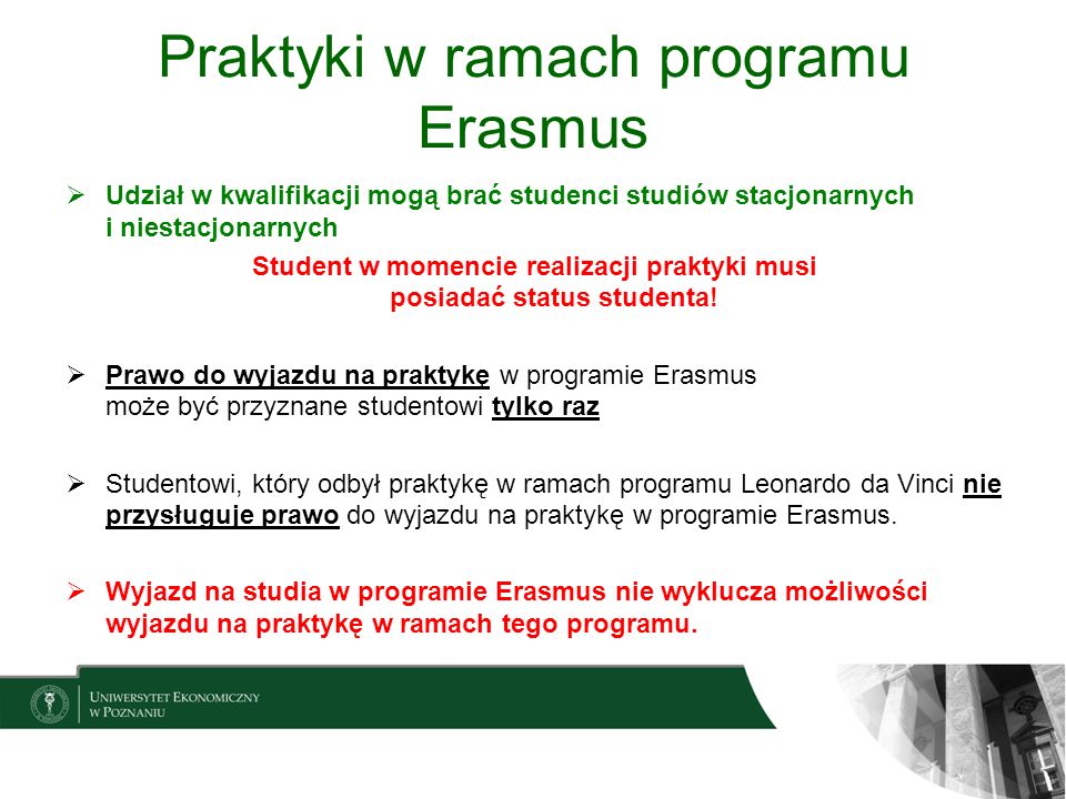 Praktyki w ramach programu Erasmus