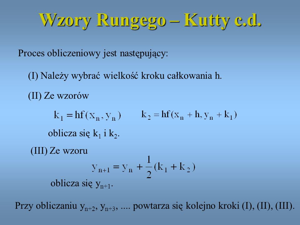 Wzory Rungego – Kutty c.d.