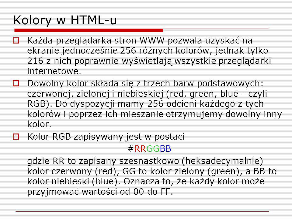 Kolory w HTML-u