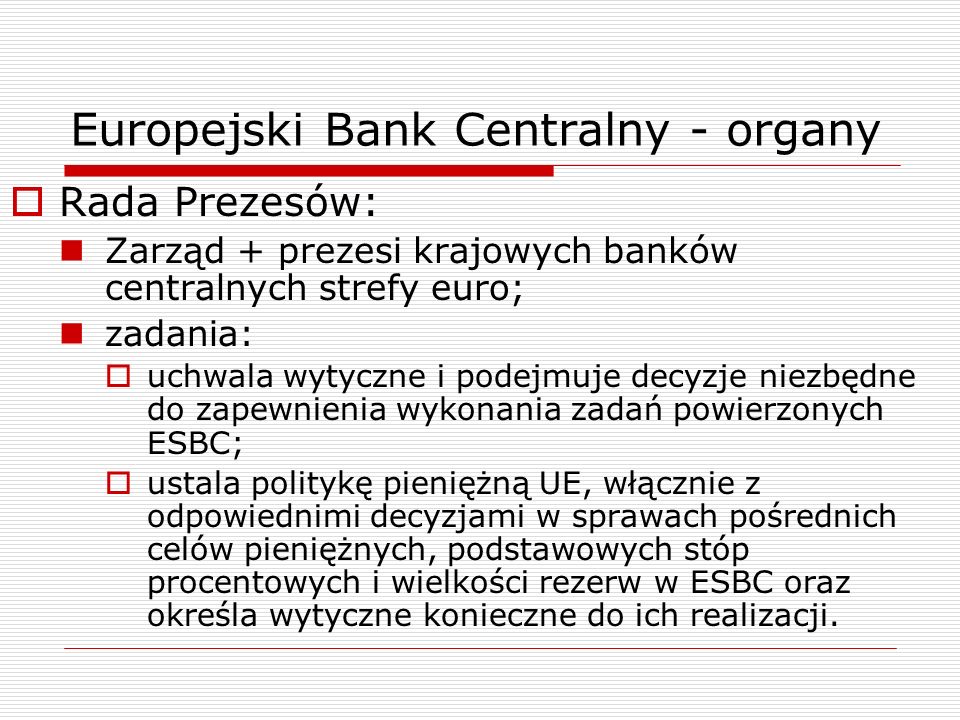 Europejski Bank Centralny - organy