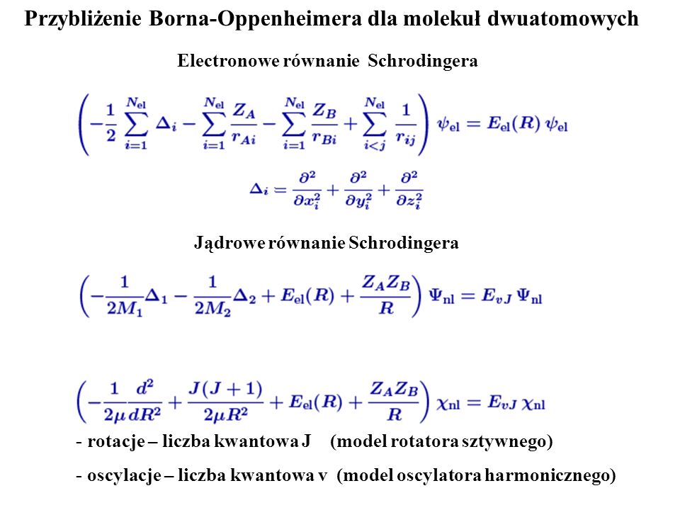Przybliżenie Borna-Oppenheimera dla molekuł dwuatomowych