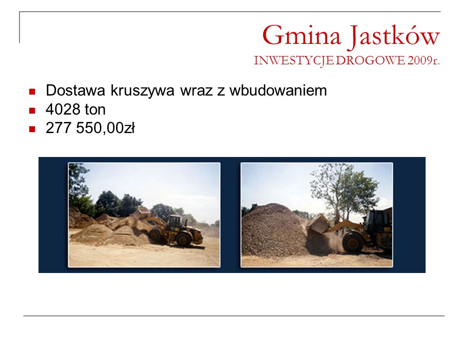 Gmina Jastków INWESTYCJE DROGOWE 2009r.