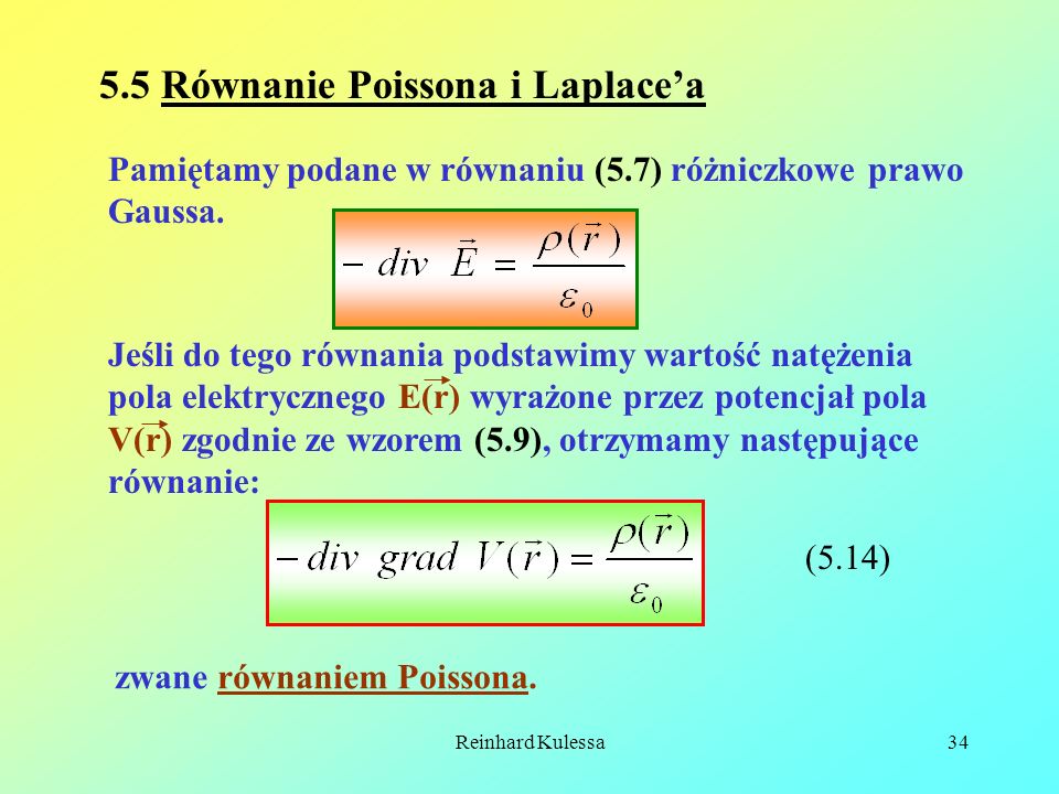 5.5 Równanie Poissona i Laplace’a