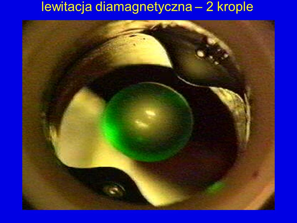 lewitacja diamagnetyczna – 2 krople