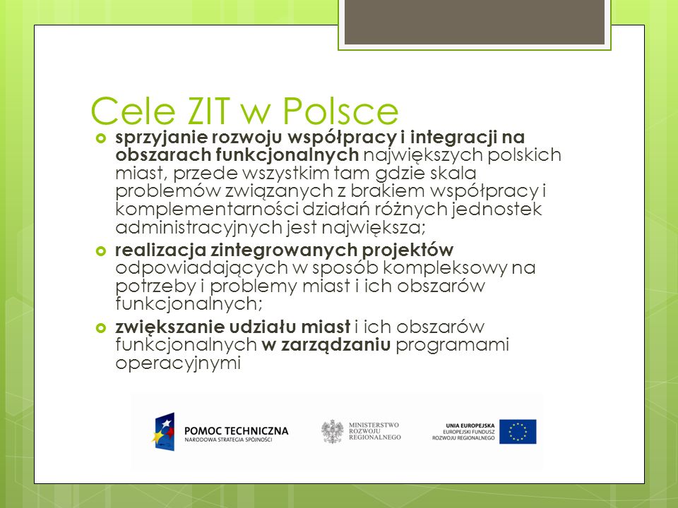 Cele ZIT w Polsce