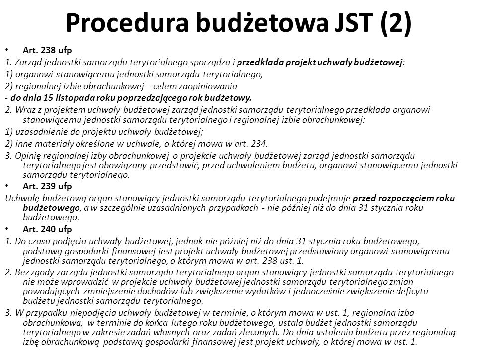 Procedura budżetowa JST (2)