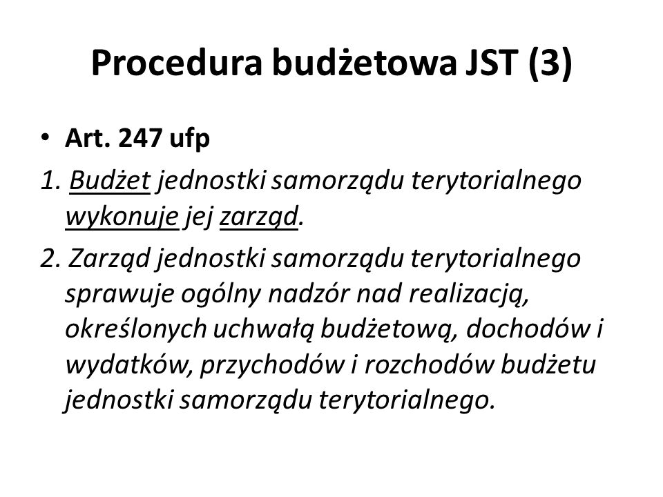 Procedura budżetowa JST (3)