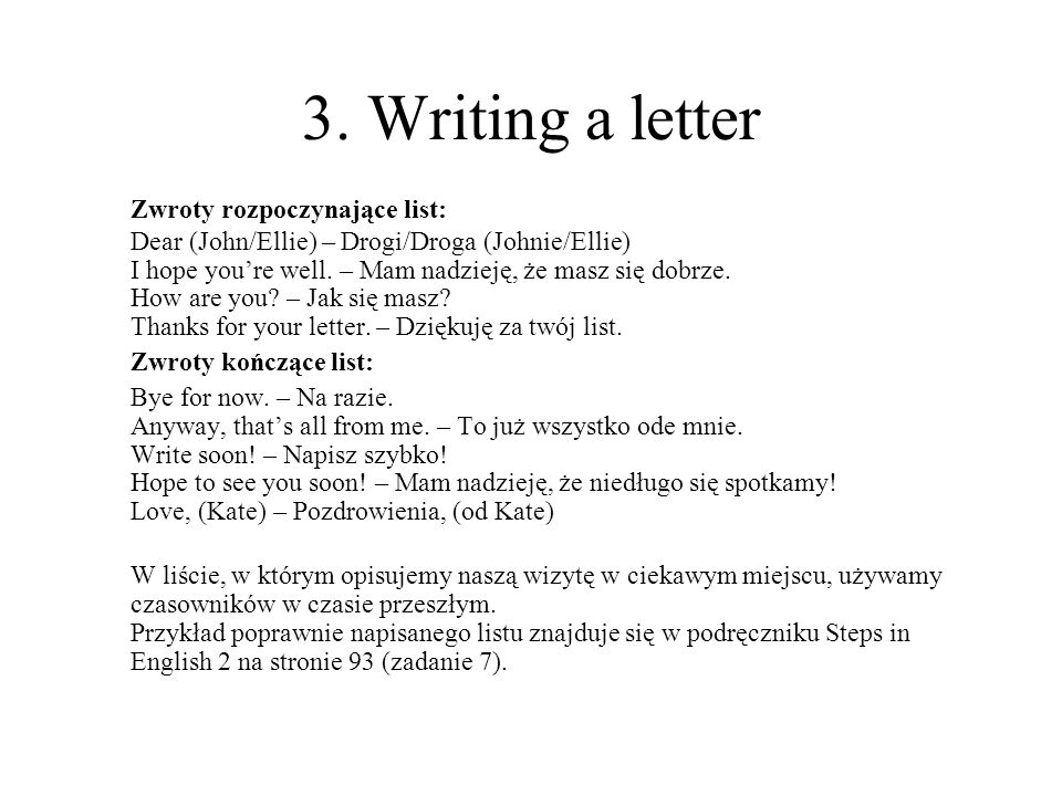 3. Writing a letter