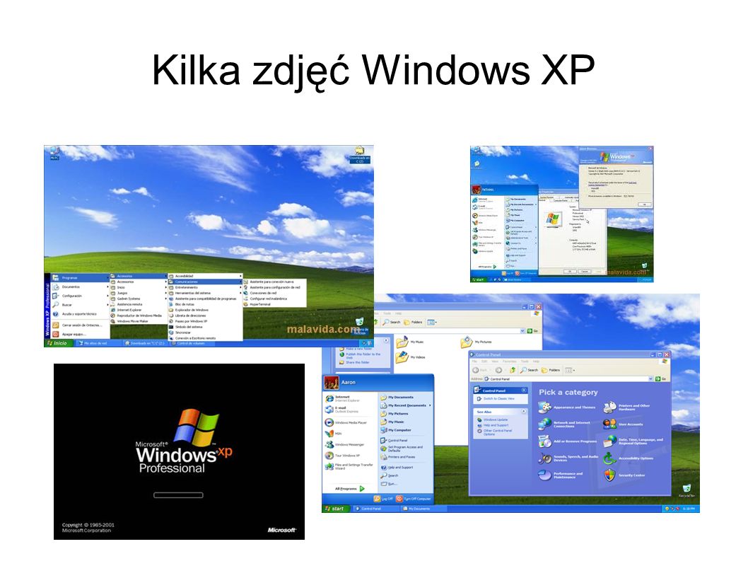 Kilka zdjęć Windows XP