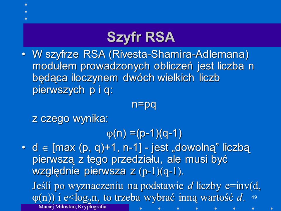Maciej Miłostan, Kryptografia