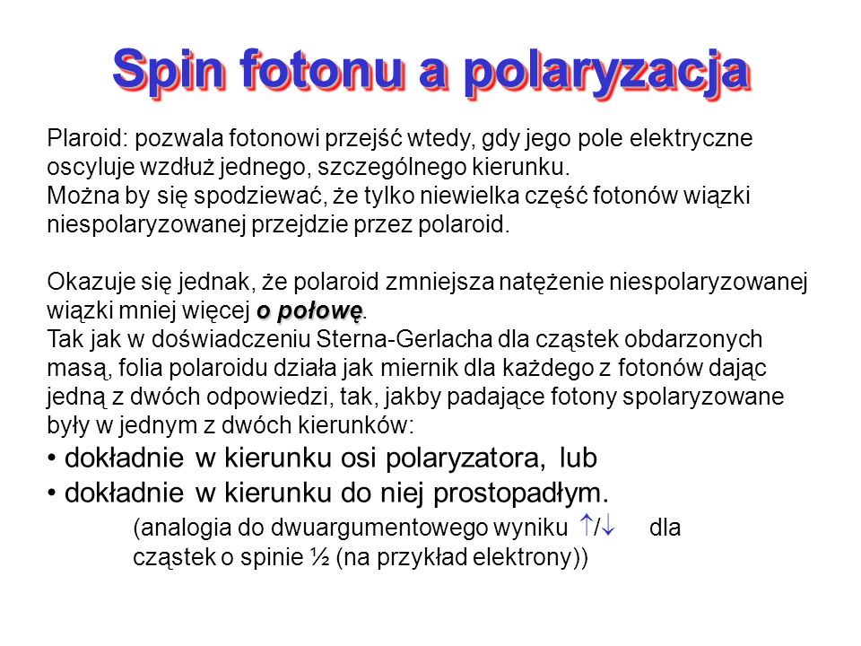 Spin fotonu a polaryzacja