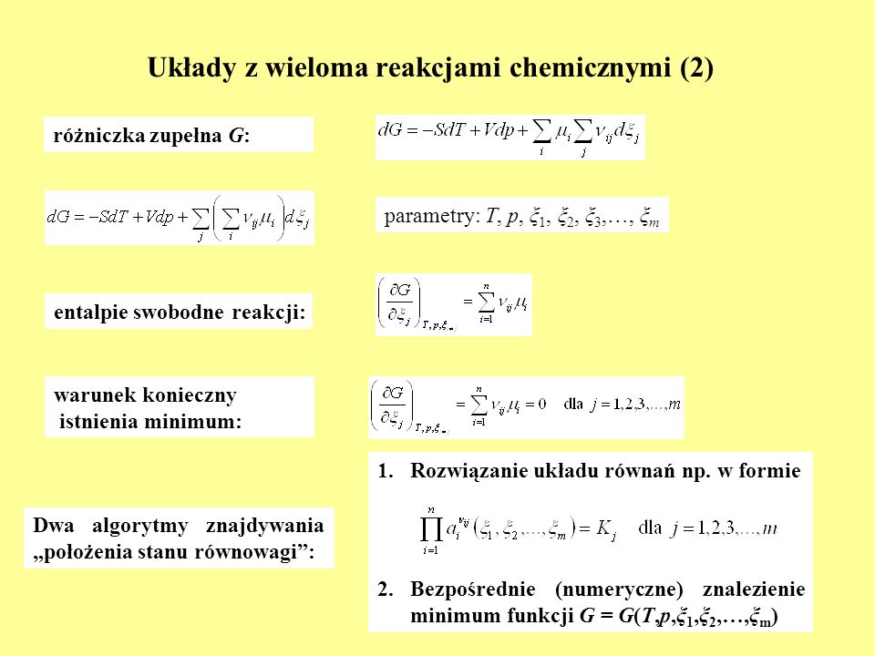 Układy z wieloma reakcjami chemicznymi (2)