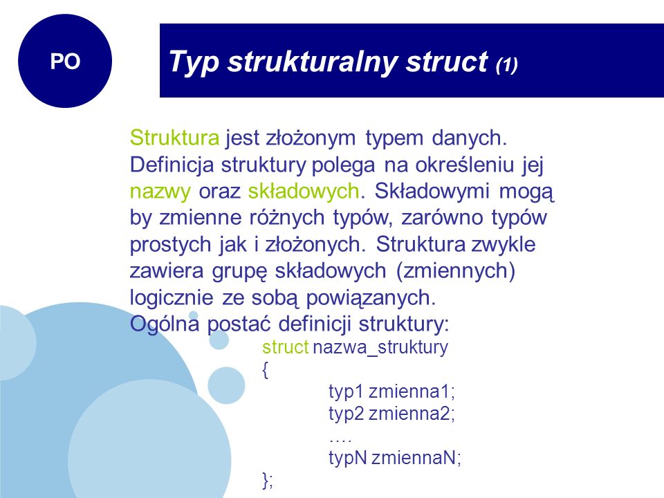 Typ strukturalny struct (1)