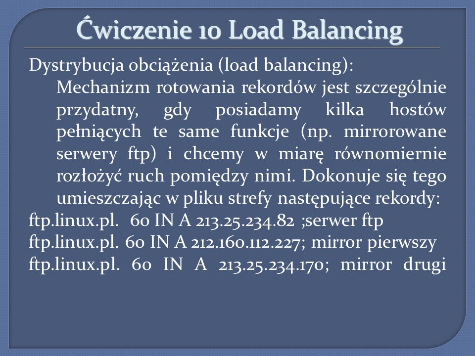 Ćwiczenie 10 Load Balancing
