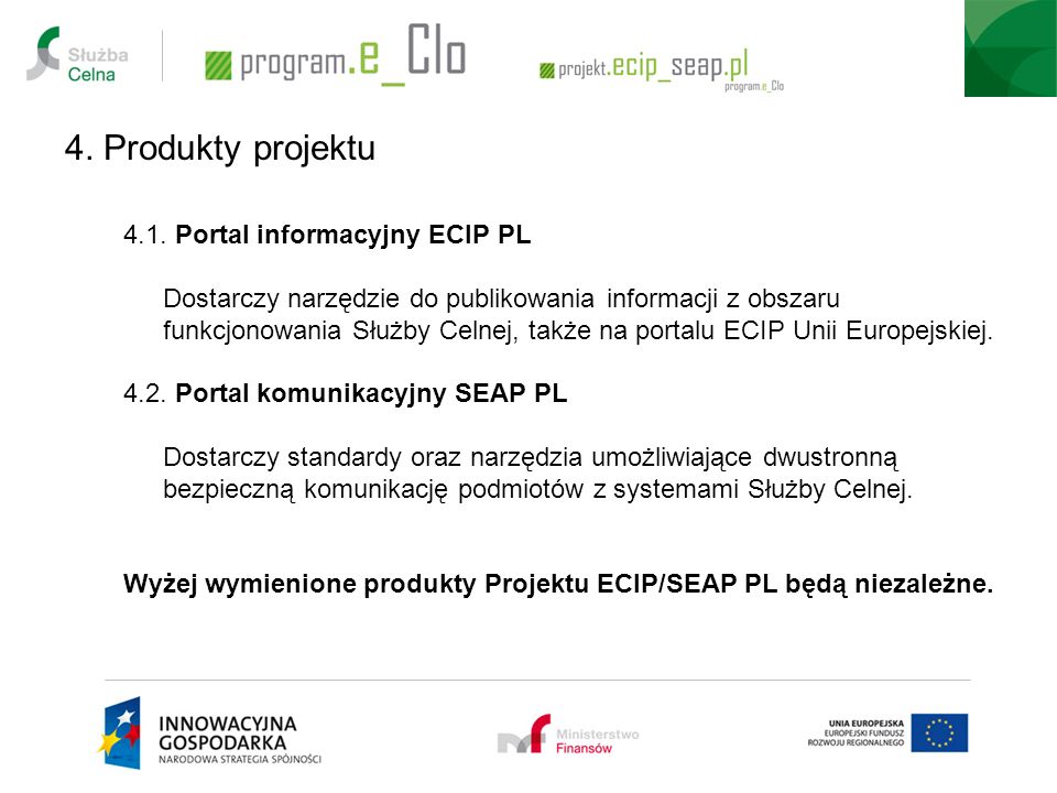 4. Produkty projektu 4.1. Portal informacyjny ECIP PL