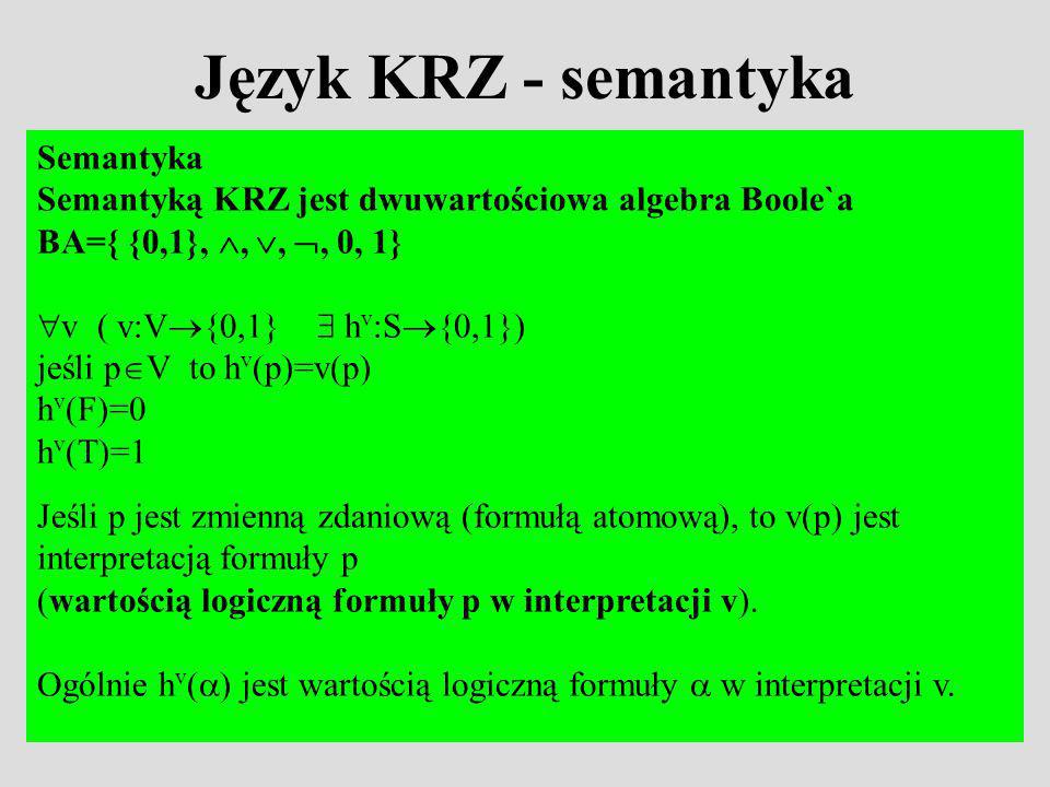 Język KRZ - semantyka Semantyka