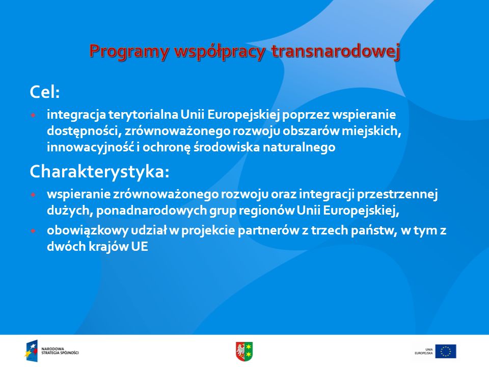 Programy współpracy transnarodowej