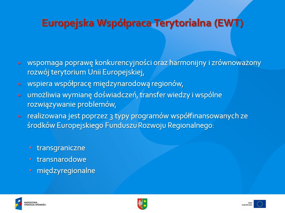 Europejska Współpraca Terytorialna (EWT)