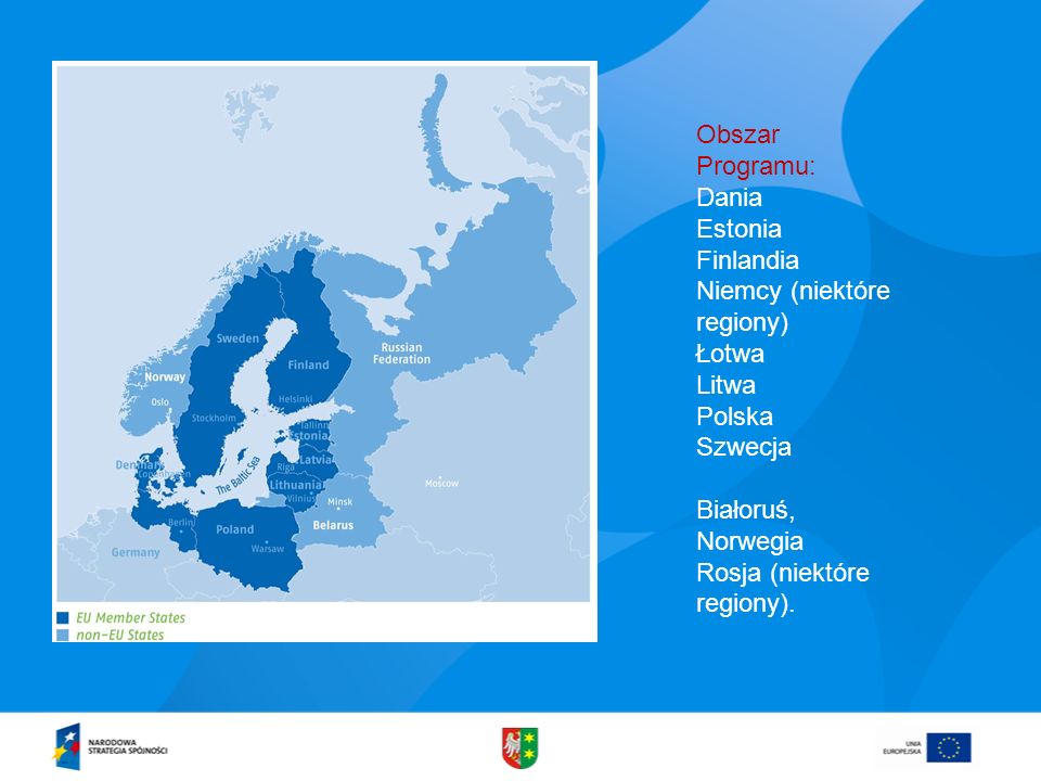 Obszar Programu: Dania. Estonia. Finlandia. Niemcy (niektóre regiony) Łotwa. Litwa. Polska. Szwecja.