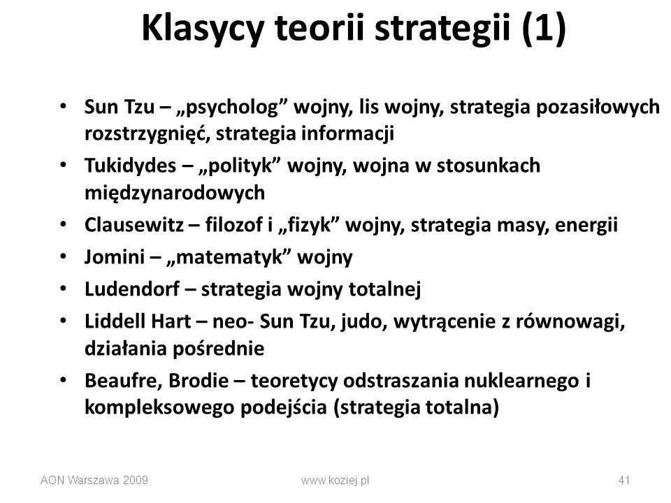 Klasycy teorii strategii (1)