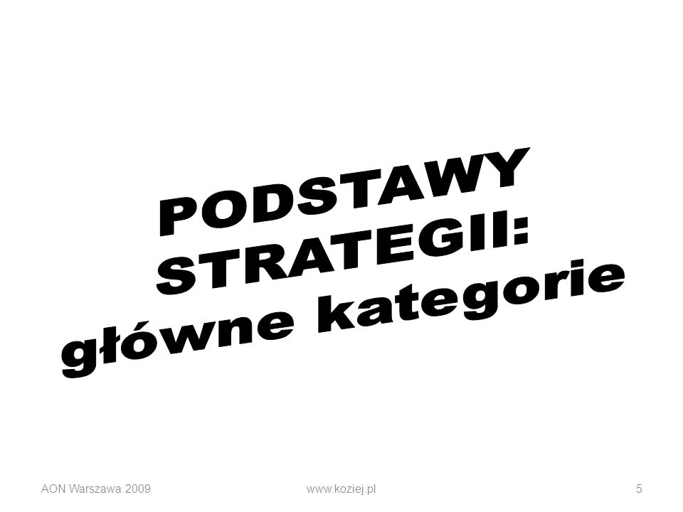 PODSTAWY STRATEGII: główne kategorie AON Warszawa