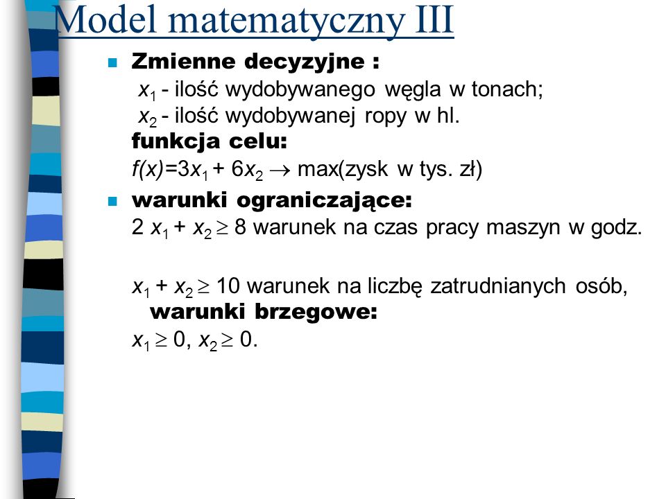 Model matematyczny III