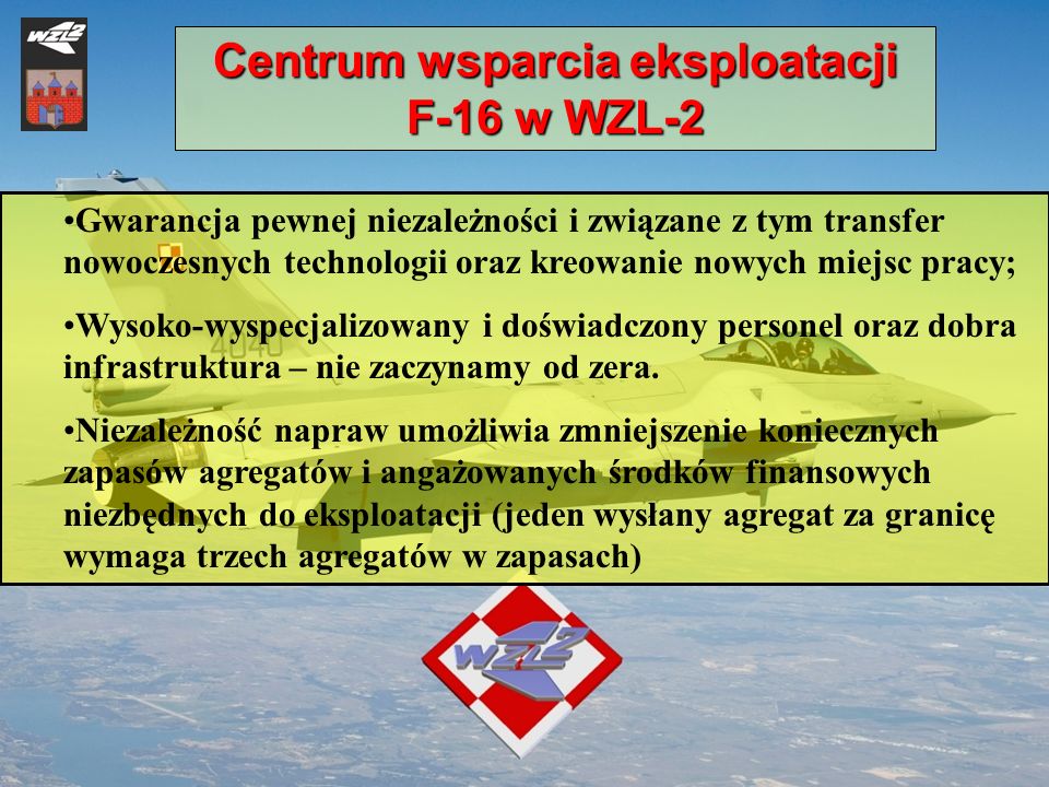Centrum wsparcia eksploatacji F-16 w WZL-2