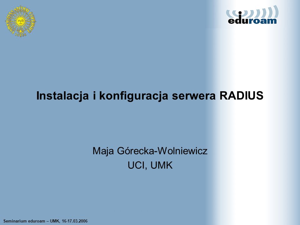 Instalacja i konfiguracja serwera RADIUS