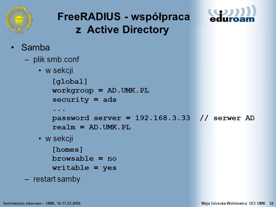 FreeRADIUS - współpraca z Active Directory
