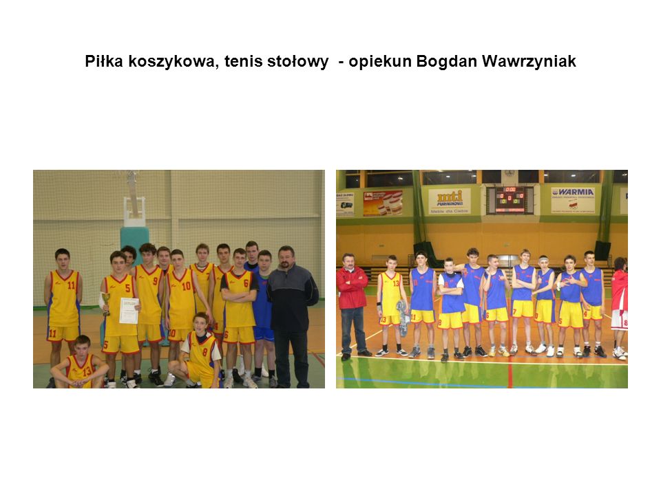 Piłka koszykowa, tenis stołowy - opiekun Bogdan Wawrzyniak