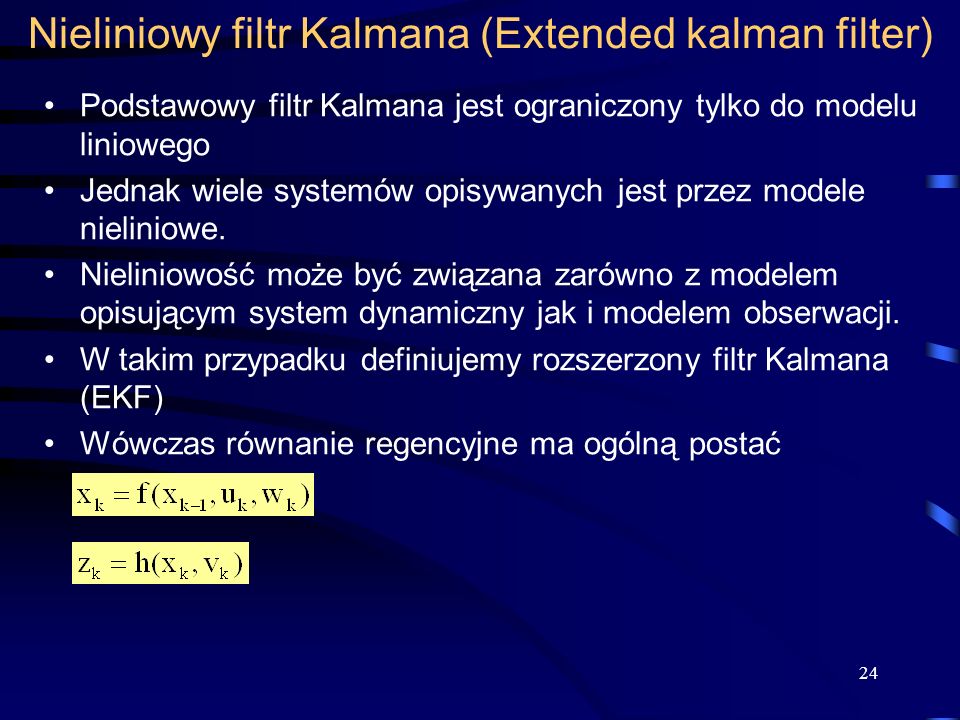 Nieliniowy filtr Kalmana (Extended kalman filter)