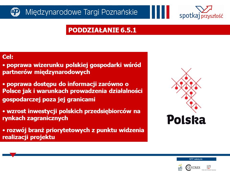 PODDZIAŁANIE Cel: poprawa wizerunku polskiej gospodarki wśród partnerów międzynarodowych.