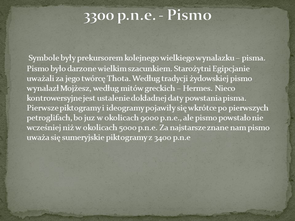 3300 p.n.e. - Pismo