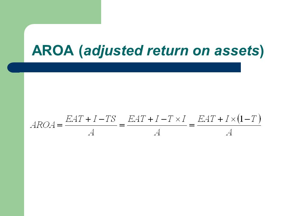 AROA (adjusted return on assets)