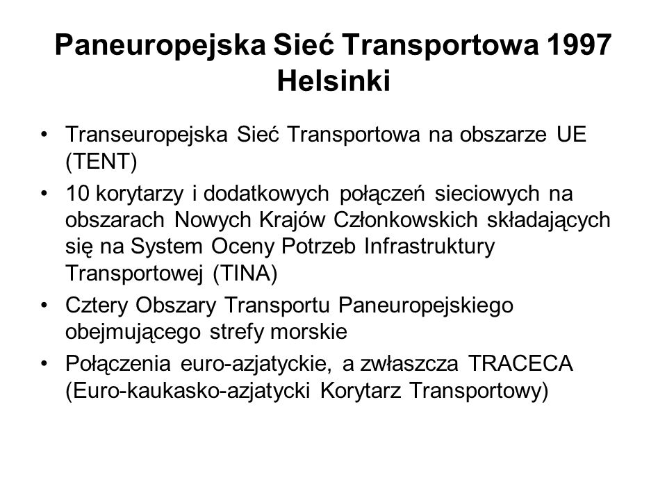 Paneuropejska Sieć Transportowa 1997 Helsinki