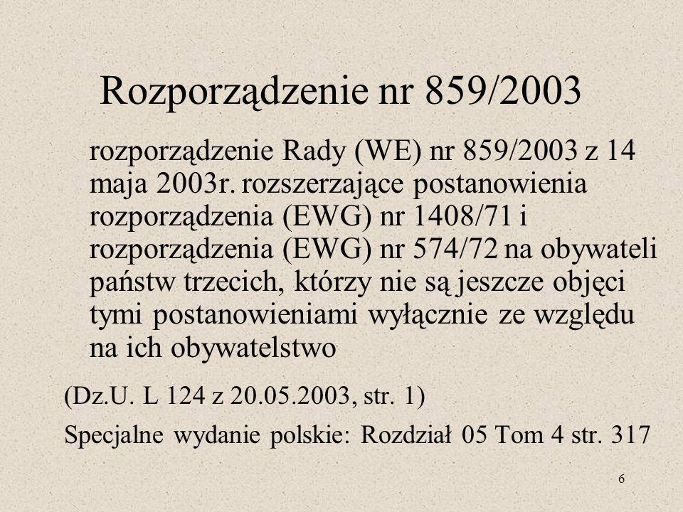 Rozporządzenie nr 859/2003