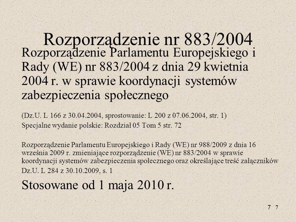 Rozporządzenie nr 883/2004