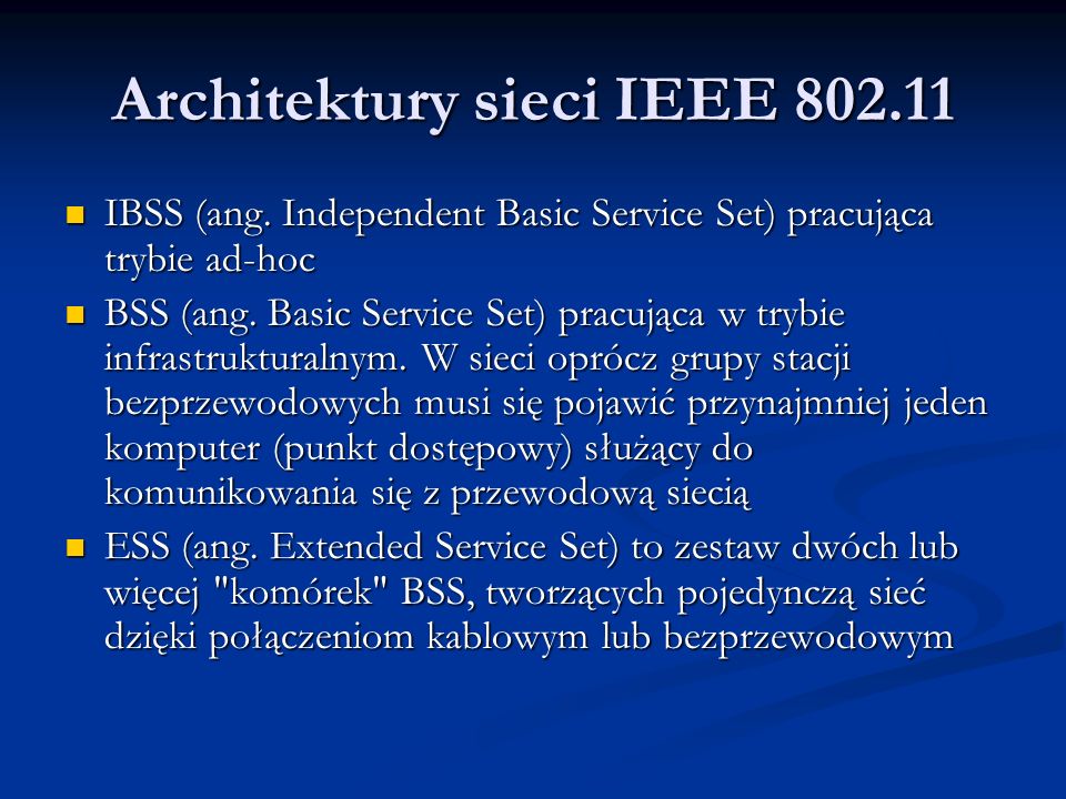 Architektury sieci IEEE