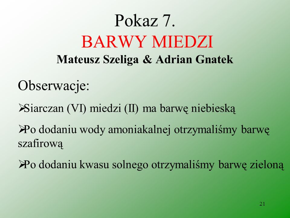 Pokaz 7. BARWY MIEDZI Mateusz Szeliga & Adrian Gnatek