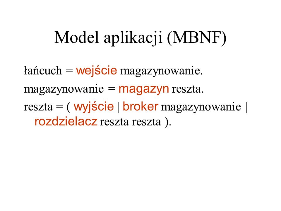 Model aplikacji (MBNF)