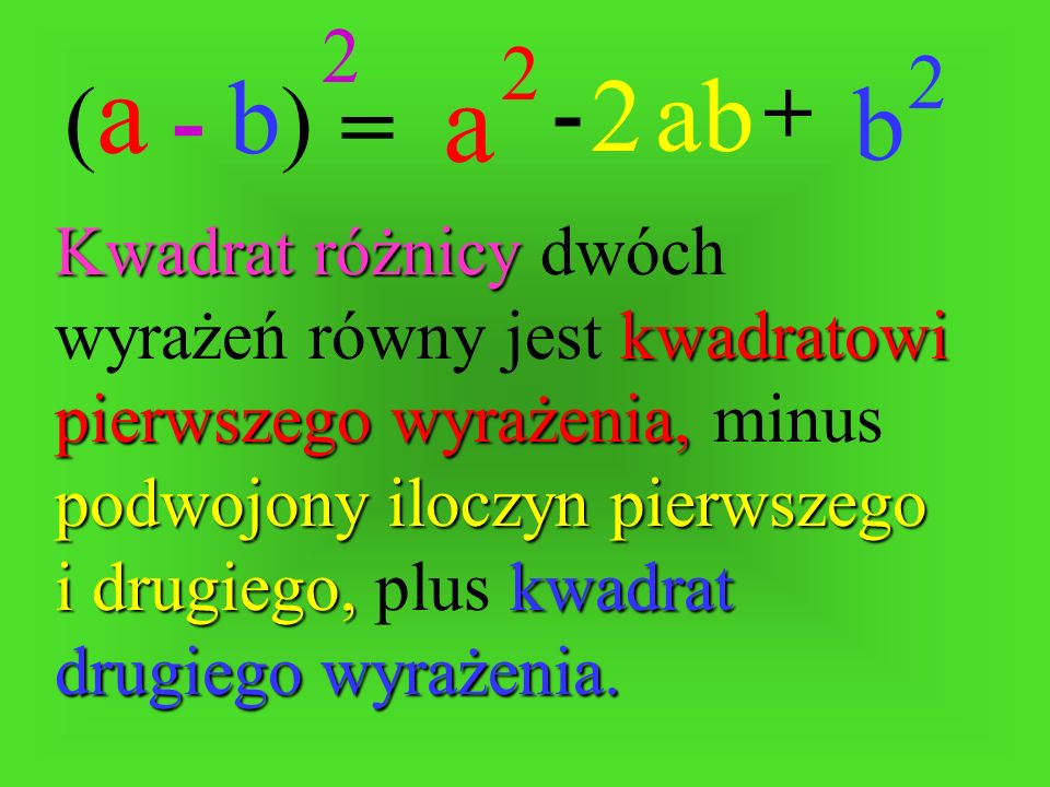 (a - b) 2. a. 2. b. 2. ab =