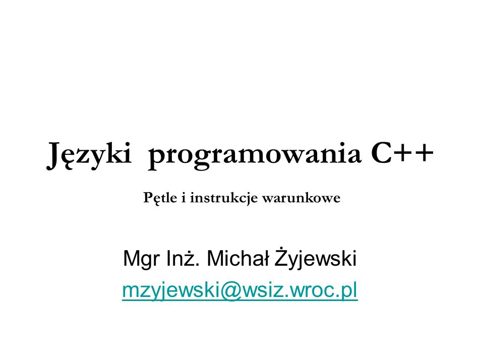 Języki programowania C++