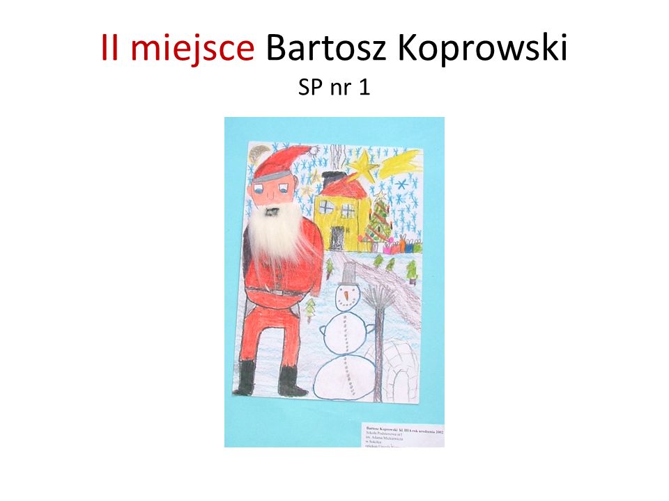 II miejsce Bartosz Koprowski SP nr 1