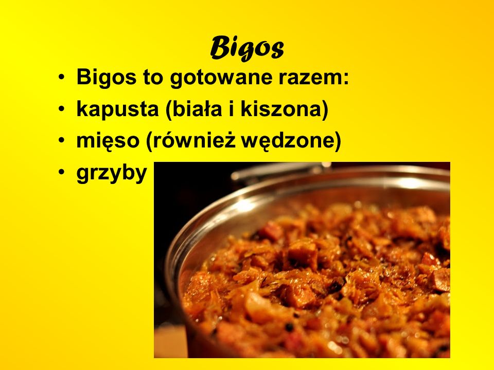 Bigos Bigos to gotowane razem: kapusta (biała i kiszona)