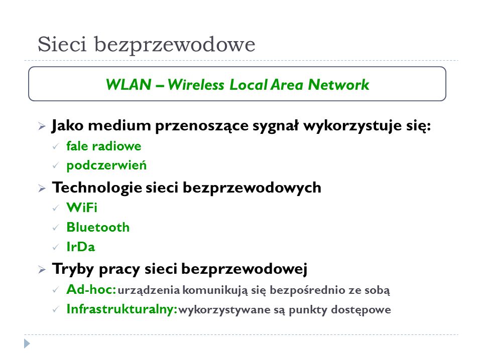 WLAN – Wireless Local Area Network