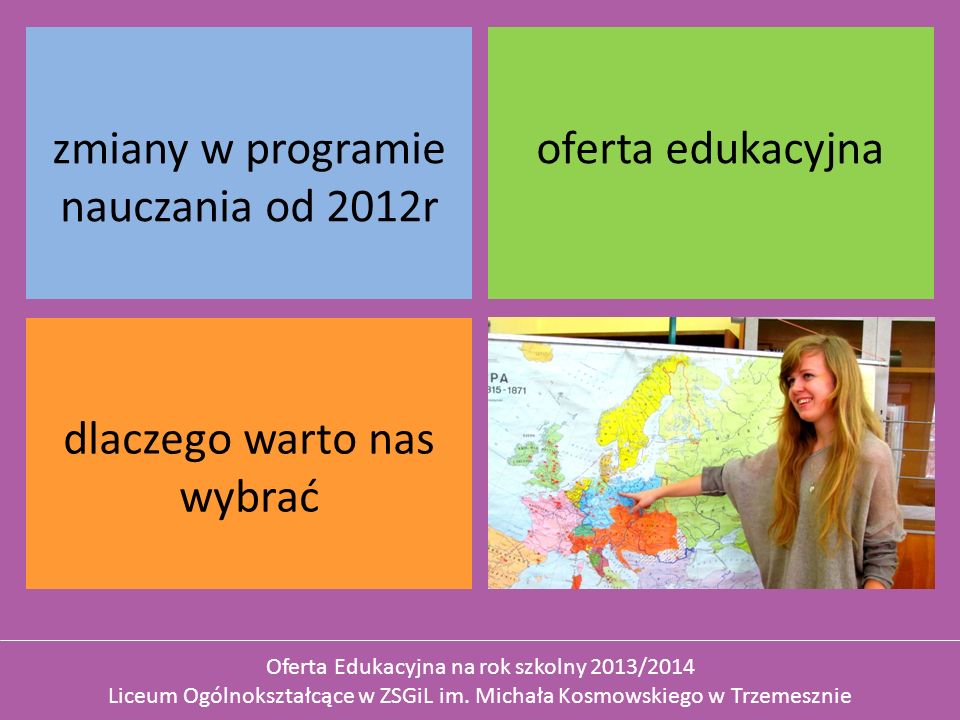 zmiany w programie nauczania od 2012r oferta edukacyjna