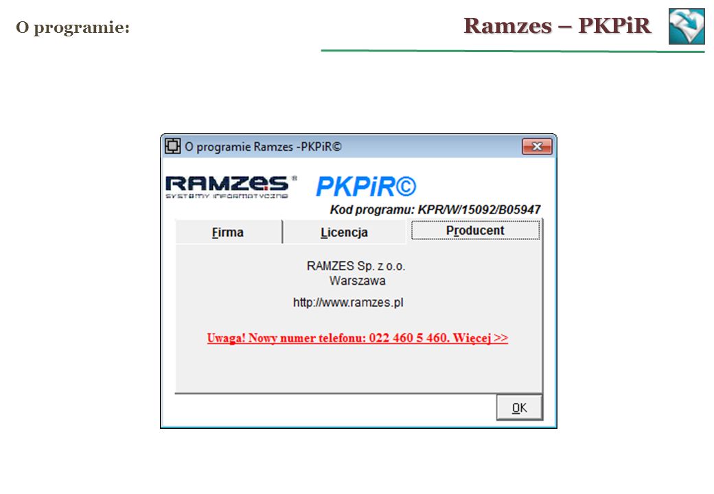 Ramzes – PKPiR O programie: 32