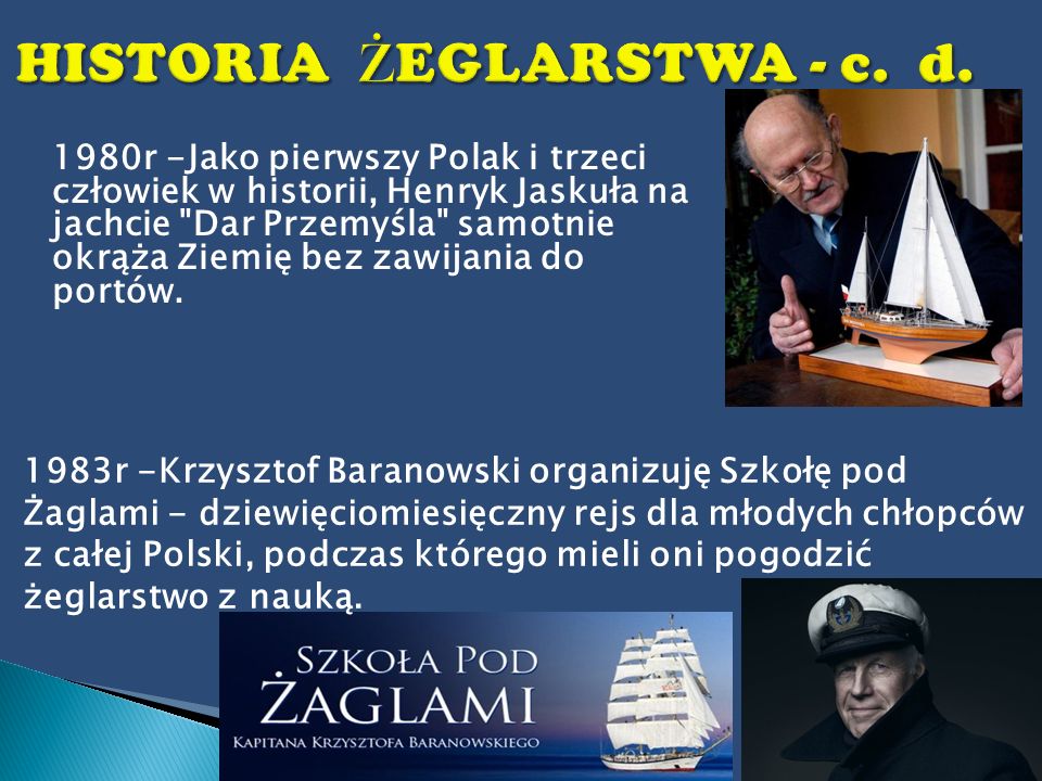 HISTORIA ŻEGLARSTWA - c. d.