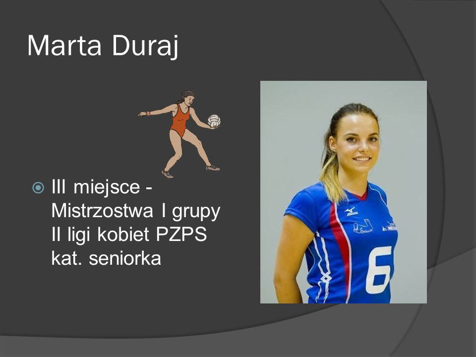 Marta Duraj III miejsce - Mistrzostwa I grupy II ligi kobiet PZPS kat. seniorka