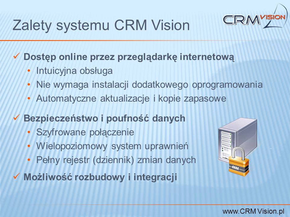 Zalety systemu CRM Vision